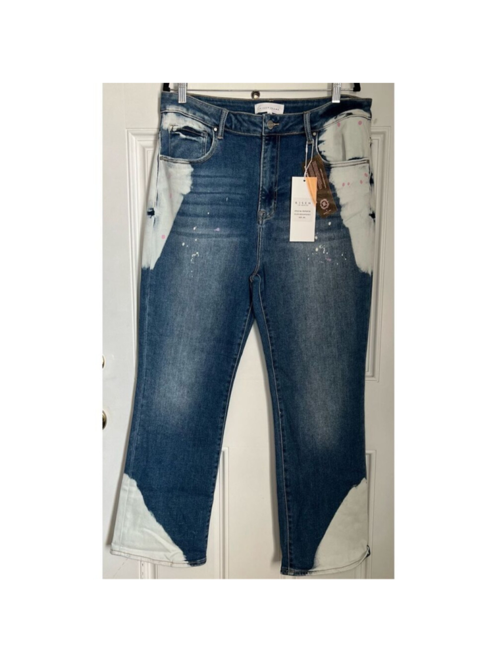 Risen Bleach Accent High Rise Jeans (2XL)